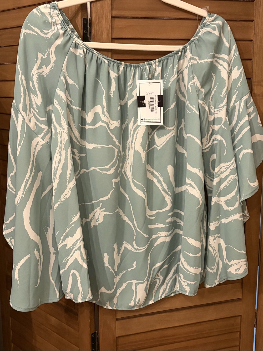Off-Shoulder Printed Women's Skirt - Sage White